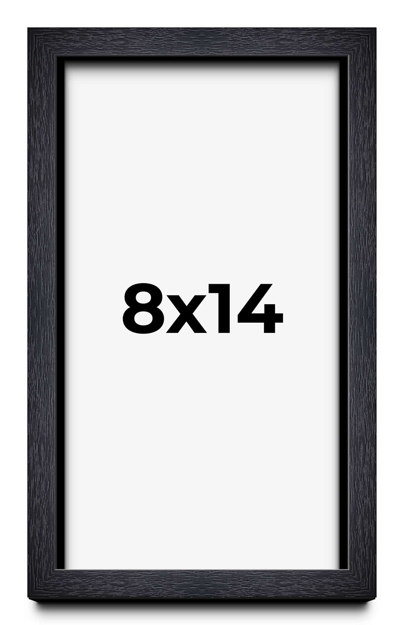 Photo Size Shadow Box 1" Depth Black Picture Frame - UV Acrylic, Backing, Hanging Hardware